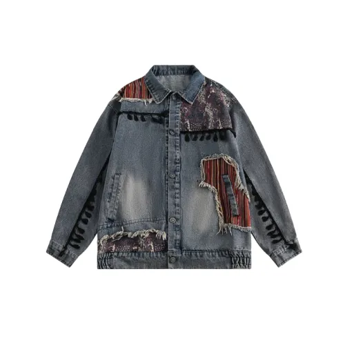 Bohemian Stitching Vintage Washed Denim Tooling Jacket