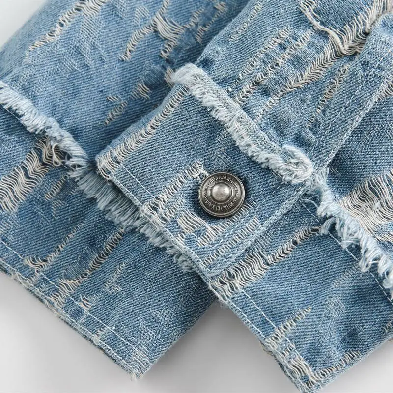 Ripped Denim Jacket-5