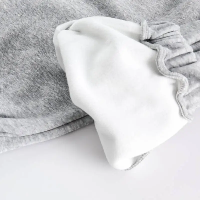 Solid Color Fleece lined Casual Pants-4