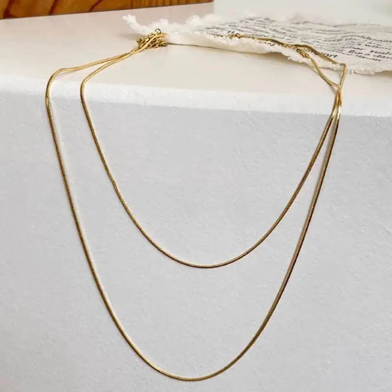 Simple Titanium Steel Snake Bone Chain-2