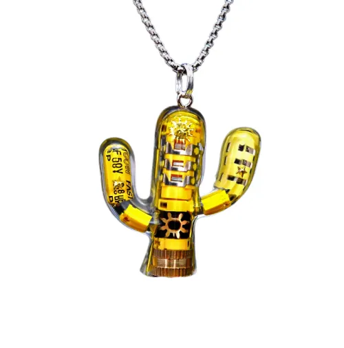 Cyberpunk Style Cactus Necklace