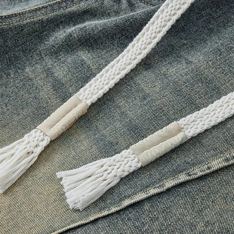 Trendy Washed Denim Shorts-5