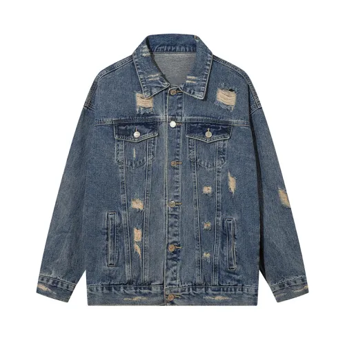 High Street Love Pattern Design Fashion Loose Denim Jacket