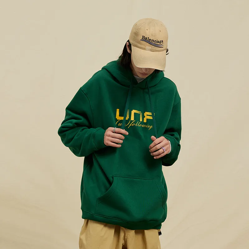Fleece lined Base Letter Logo Printing Hoodie-5