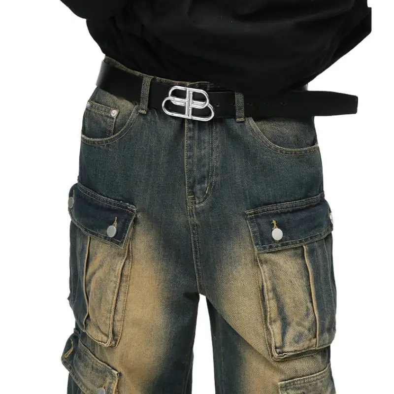Retro Distressed Work Jeans-3