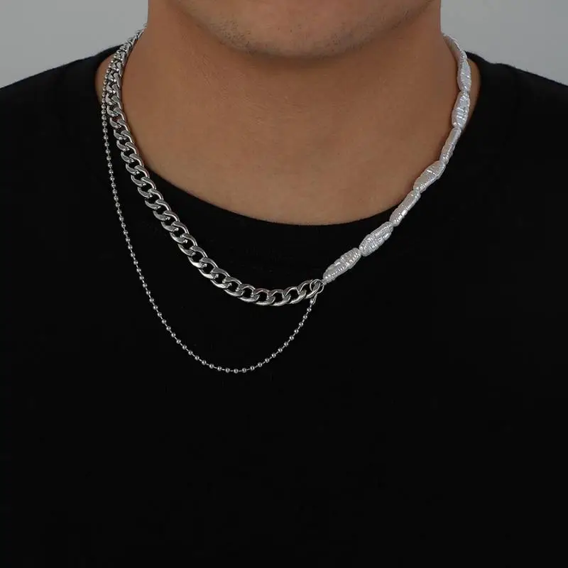 Double Layer Titanium Steel Necklace-2