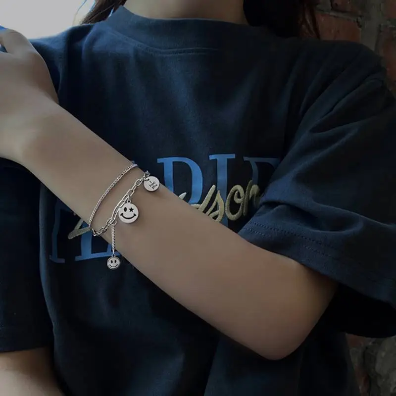 Double Layer Smiley Face Bracelet-1