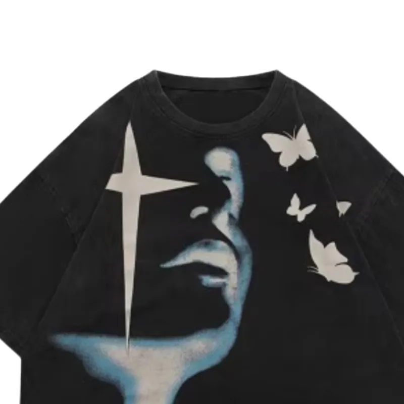 Designers, Men's And Women's Style, American Fashion Brand Washed Old Printed Short Sleeve Men's T shirt, Hot Sale-2