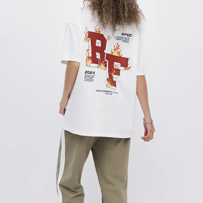 Loose Gothic Letter T Shirt-3