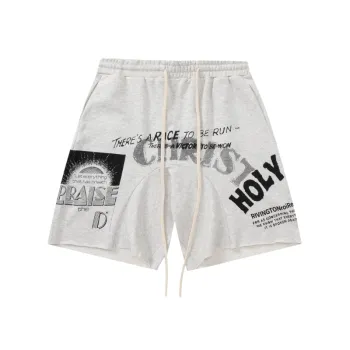 Letters Printed Drawstring Loose Casual Shorts