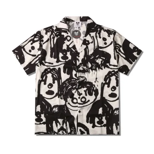 Hawaiian Flower Shirt with Graffiti Print