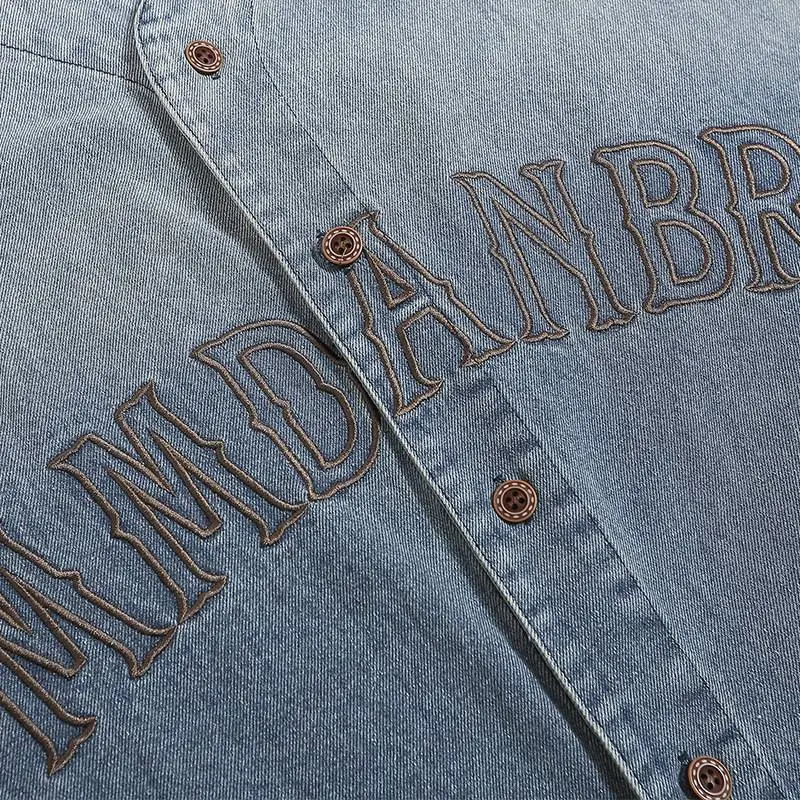 Embroidered Gradient Denim Vest-3