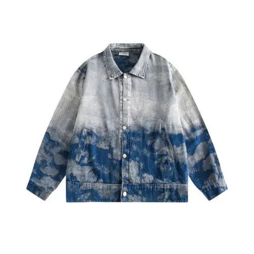 Retro Washed Gradient Denim Jacket