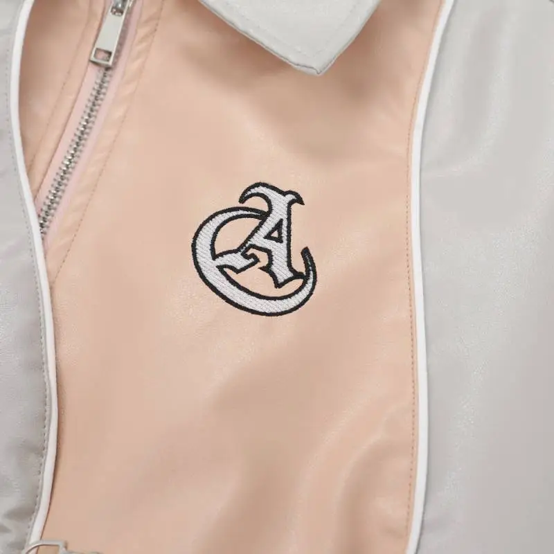 New Tide Personality Loose Stitching PU Leather Jacket-9