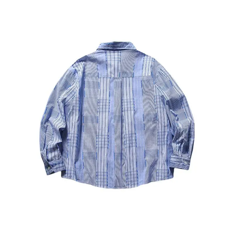 Contrast Color Stitching Design Sense Shirt-1