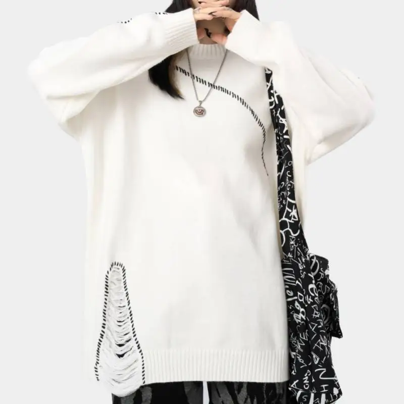 Design Sense High Street Hole New Sweater-2