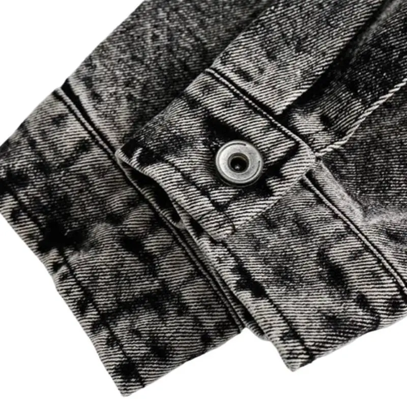 Retro Stitching Denim Jacket-3