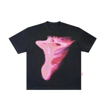 Versatile Loose Abstract Print Round Neck T Shirt
