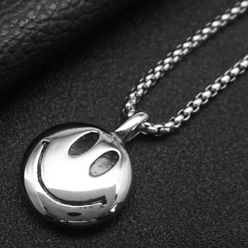 Hip Hop Smiley Face Necklace-1
