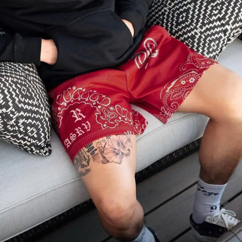 Mesh Outerwear Elastic Waist Shorts-4