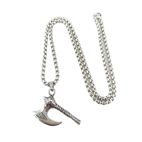 Retro Stainless Steel Viking Axe Necklace