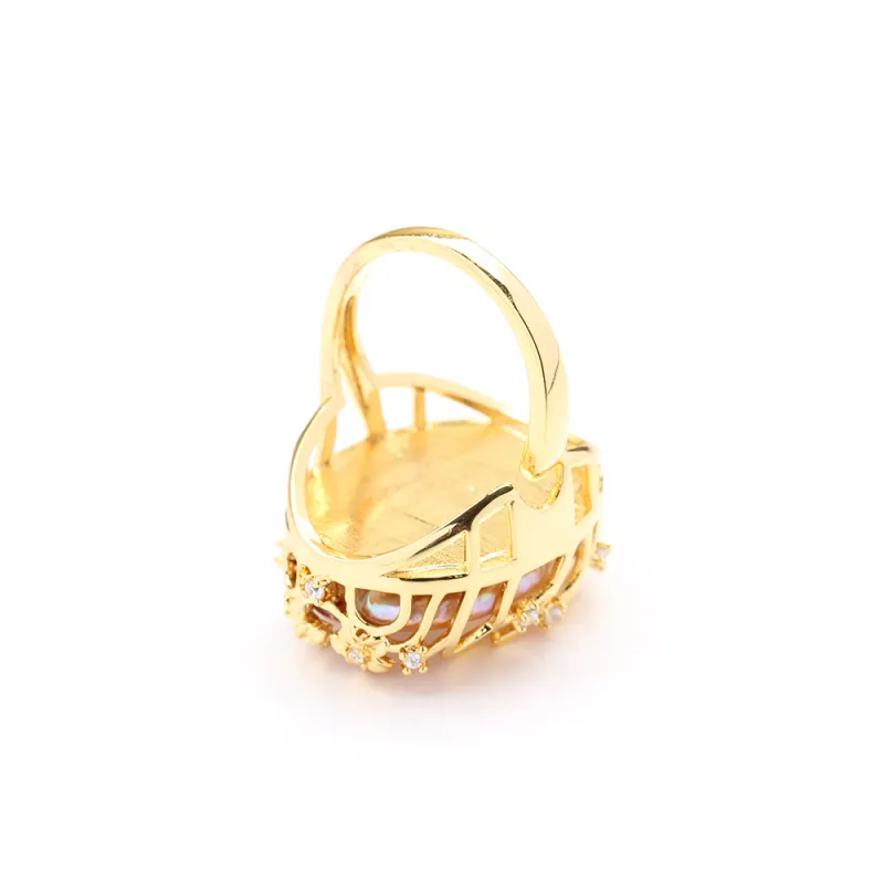 Retro Pearl Two Color Ring-7