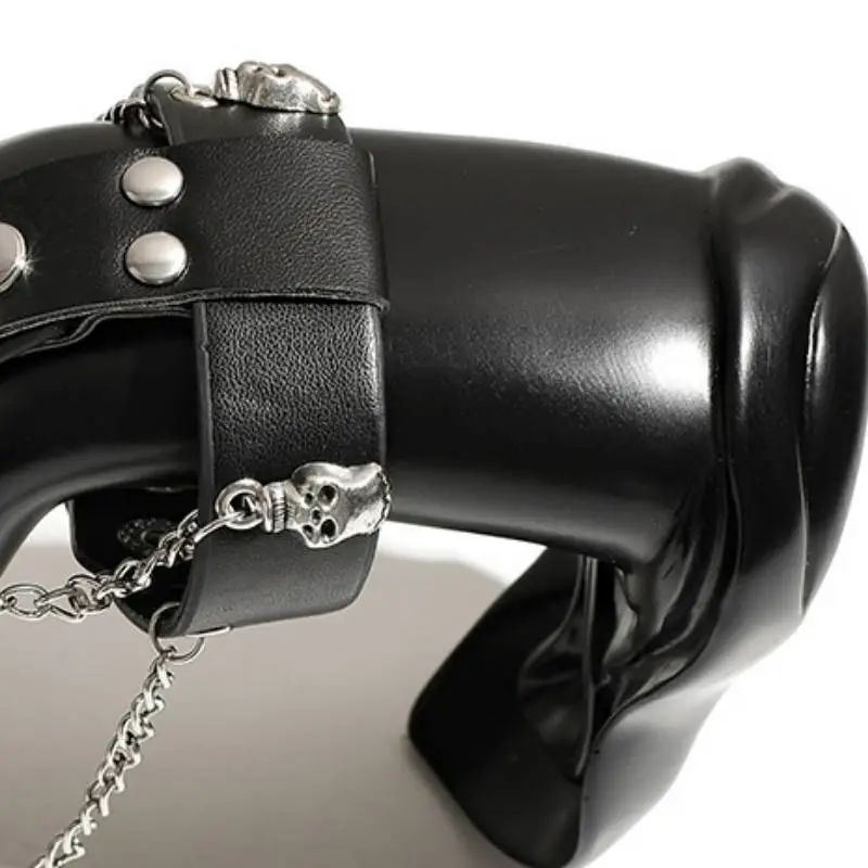 Retro Punk Rivet Skull Bracelet-3