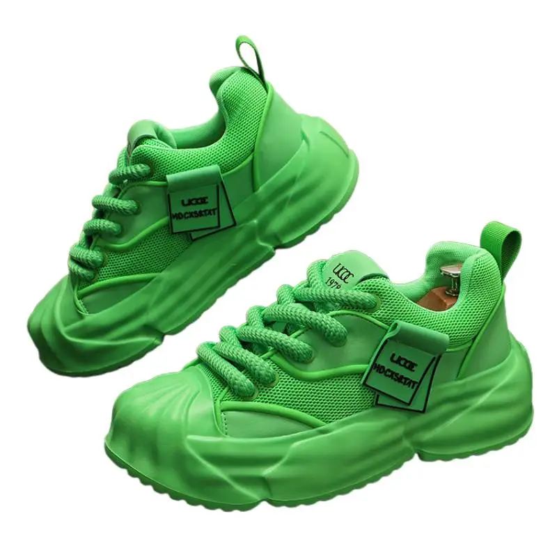 Mesh Breathable Color Matching Trendy Double Lace Casual Shoes-5
