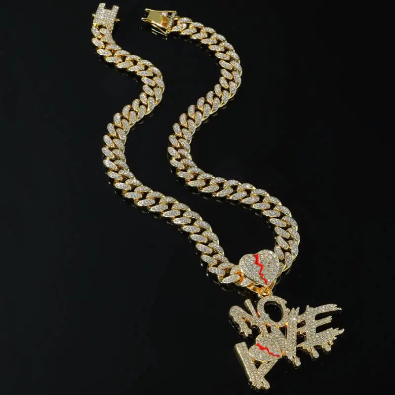 Stitching Letter Pendant Necklace-3