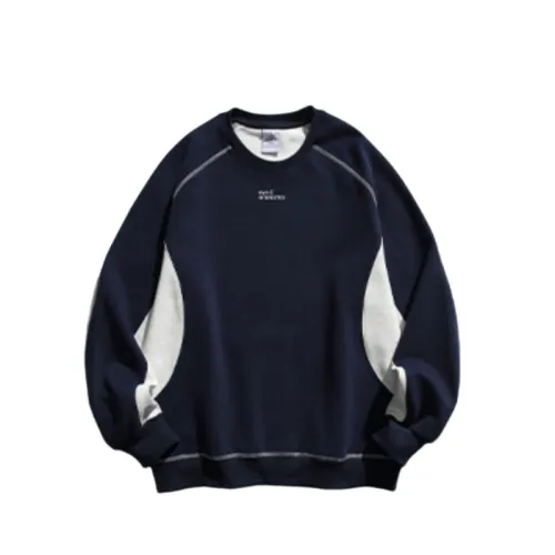 Velvet Raglan Sleeve Color Matching Printed Round Neck Pullover Sweatshirt