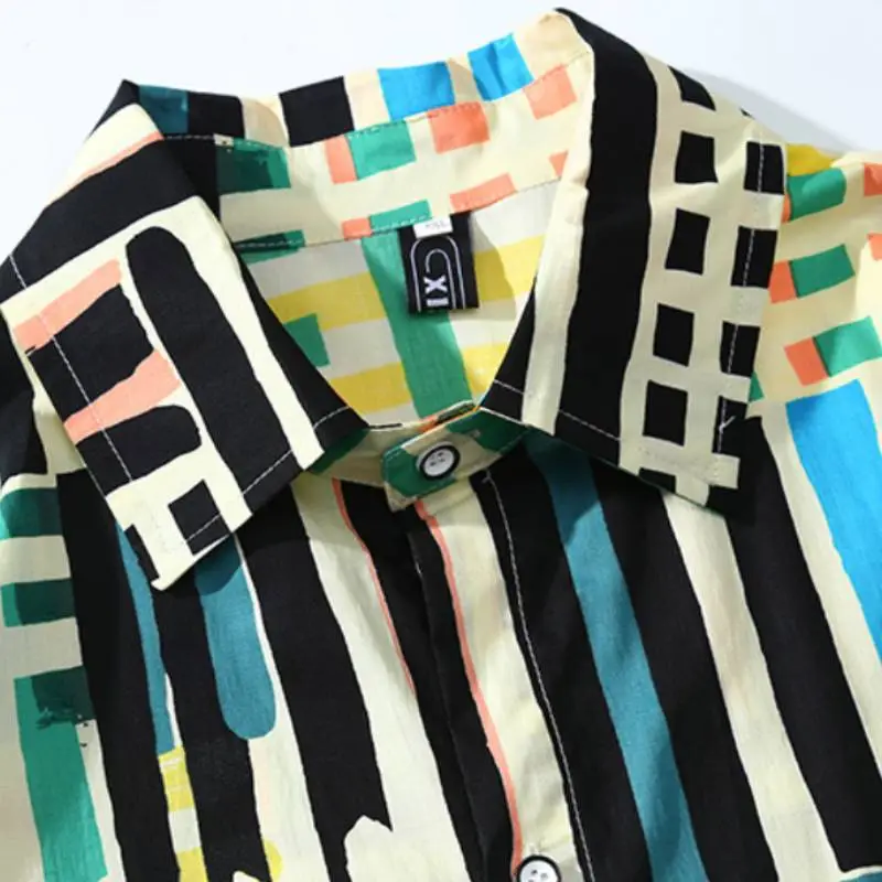 New Color Striped Loose Shirt-2