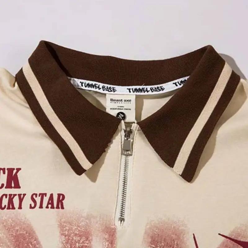 Trendy Graffiti Loose Casual Polo Shirt-6