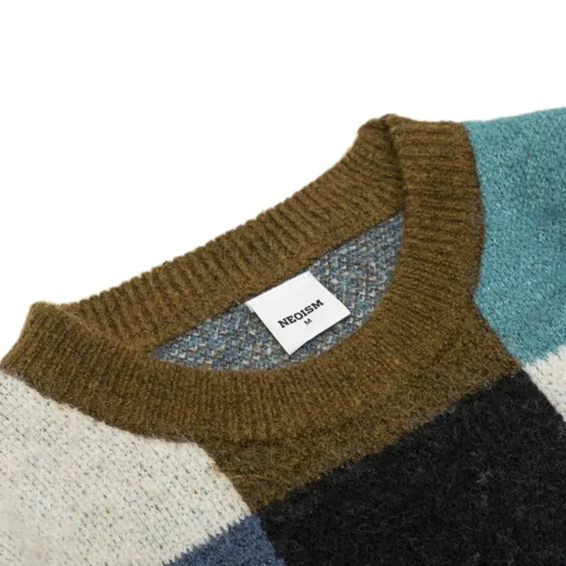 Contrast Color Stitching Retro Sweater-3