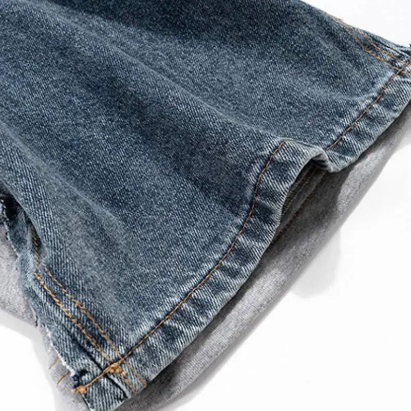 Deconstructed Side Seam Patchwork Jeans-6