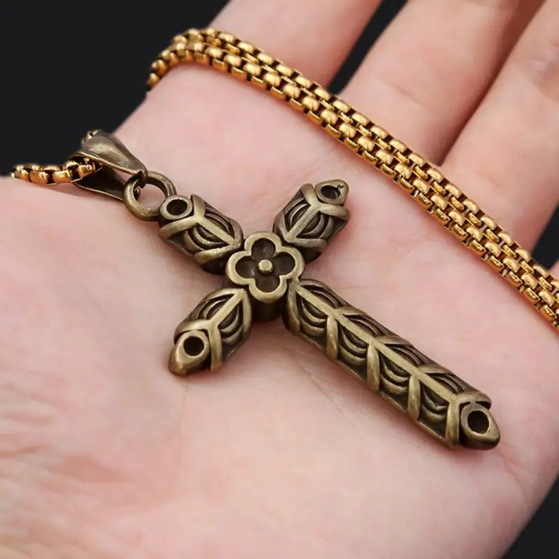Flower Pendant Stainless Steel Necklace Jewelry-1
