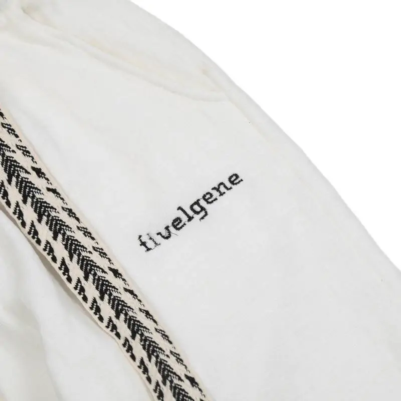 Woven Drawstring Decorative Ankle Pants-5