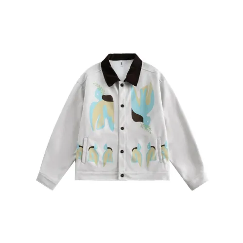 Retro Printed Suede Tooling Loose Jacket