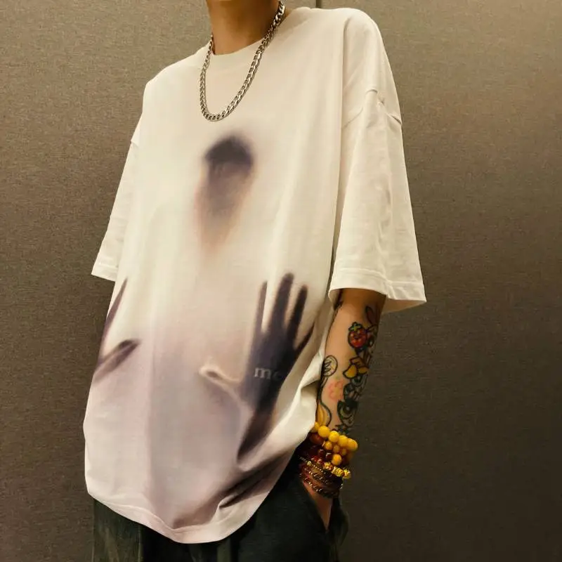 New Fashion Brand Fuzzy Figure Short sleeved T shirt Swag OOTD-5