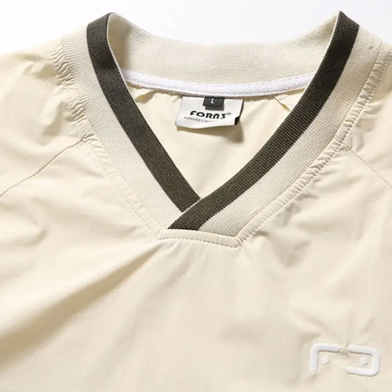Contrast Color Three dimensional Rib V neck Sweat-4