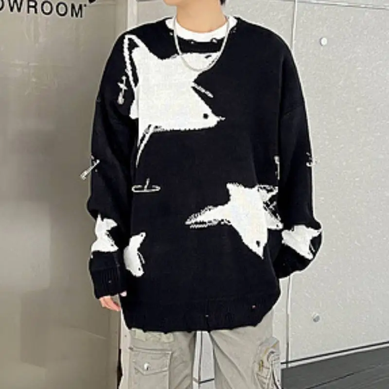 Retro Fashion Loose Knitwear-2