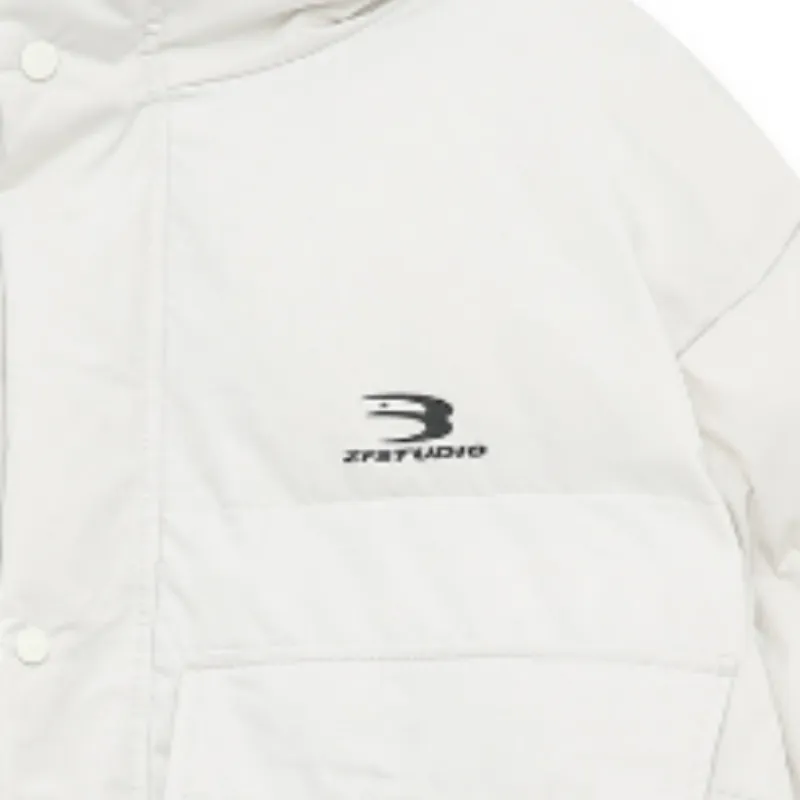 New Arrival Simple Personality Solid Color Warmth Retention Cotton Coat Outerwear-3