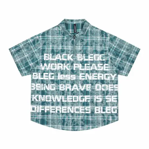 Vintage Tie-Dye Plaid Washed Short-Sleeved Shirt