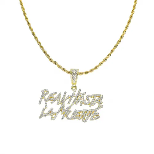 Hip-Hop Diamond Letter Pendant Necklace