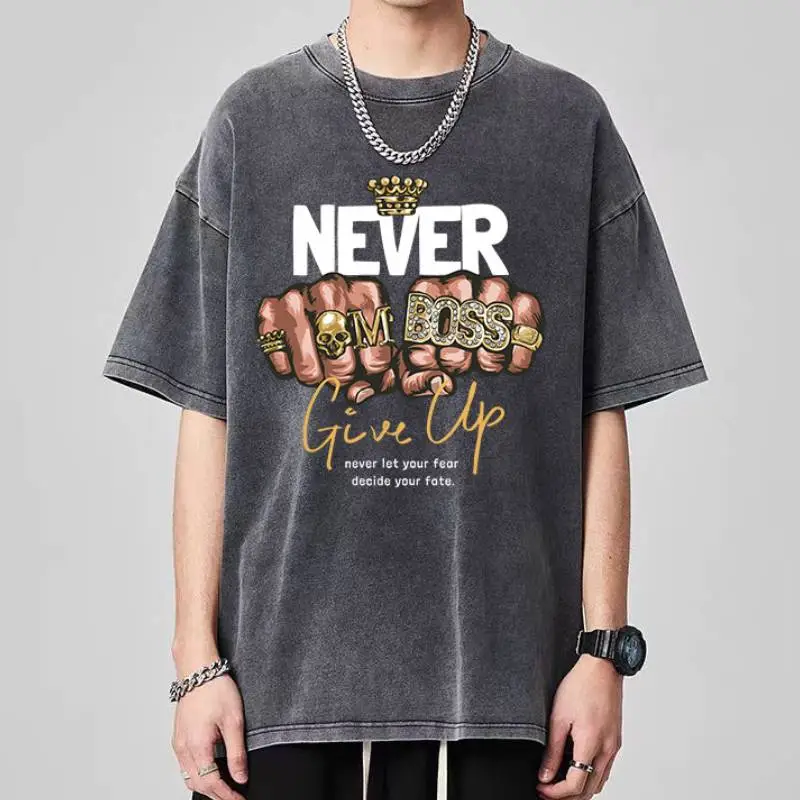 Retro Fist Print Retro T Shirt-2