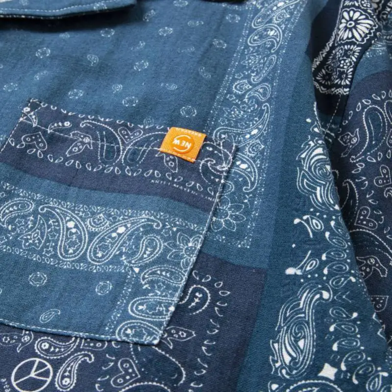 Blue Washed Cashew Long Sleeved Shirt-3
