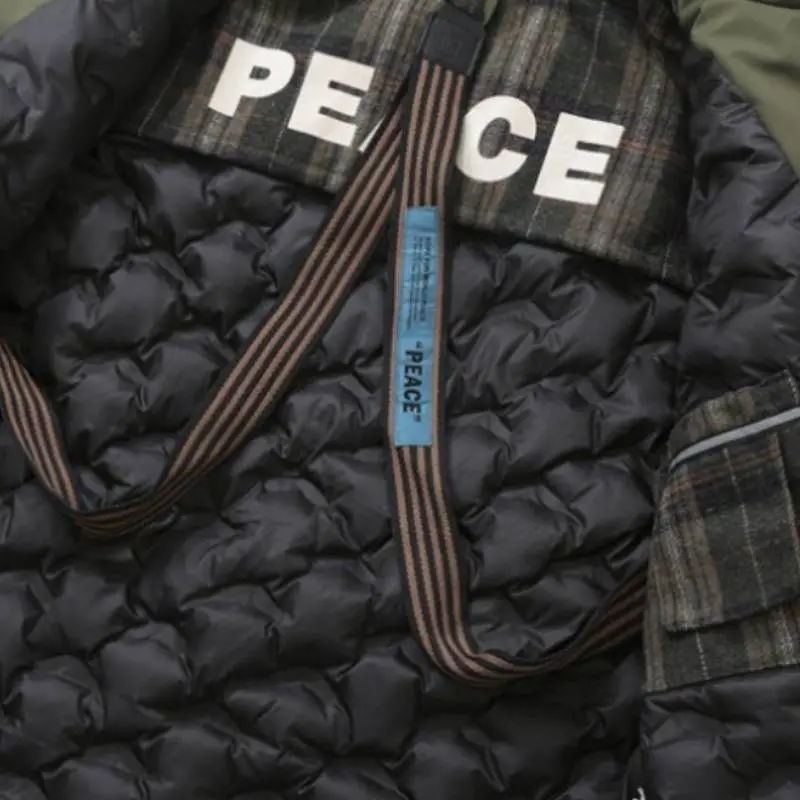 Windproof Fleece Lined Stand Collar Down Jacket-3