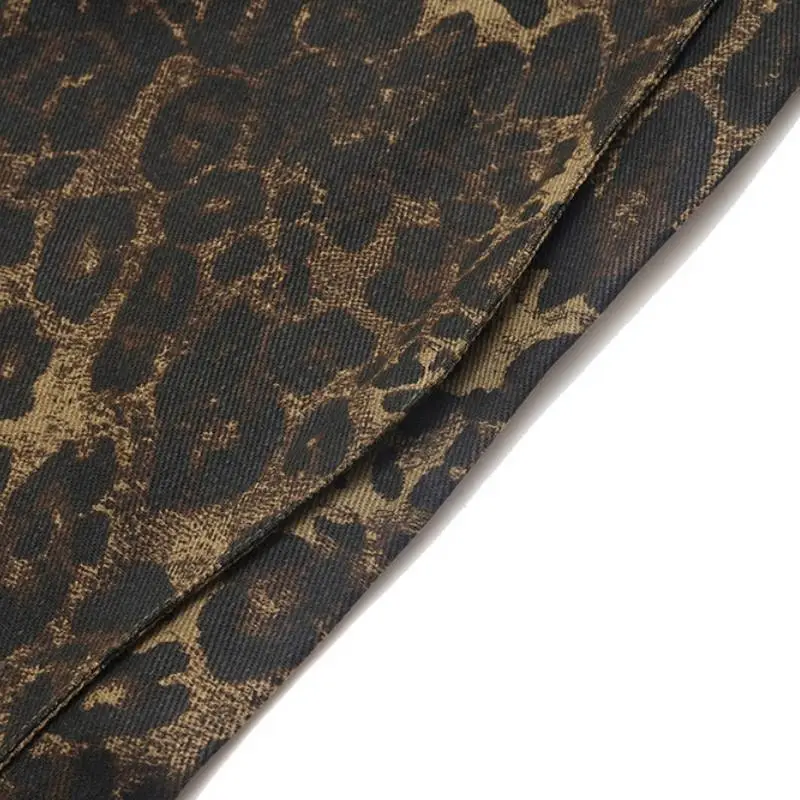 Retro Style Casual Pants Wilderness Street Leopard Print-3