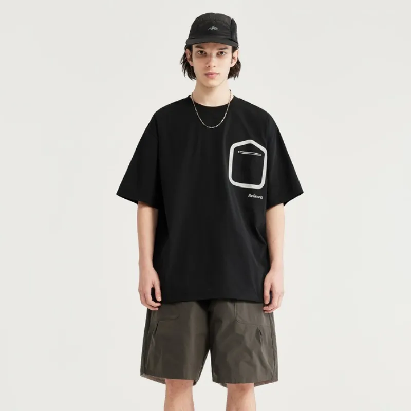 Adhesive Pocket Hydrogen T shirt Spring/Summer Tide Brand New Light Technology Self developed Fabric Short sleeved-1