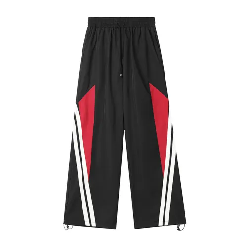 Retro Irregular Stripe Stitching Casual Pants American Style High Street Design Sense Straight Sportswear Pants Ins