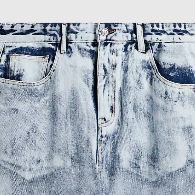 Loose Trendy Gradient Dye Wide Leg Jeans-5